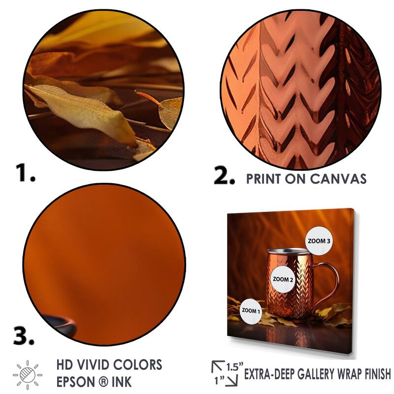 Designart "Moscow Mules Copper Cup Chronicles V" Drinkware Wall Art